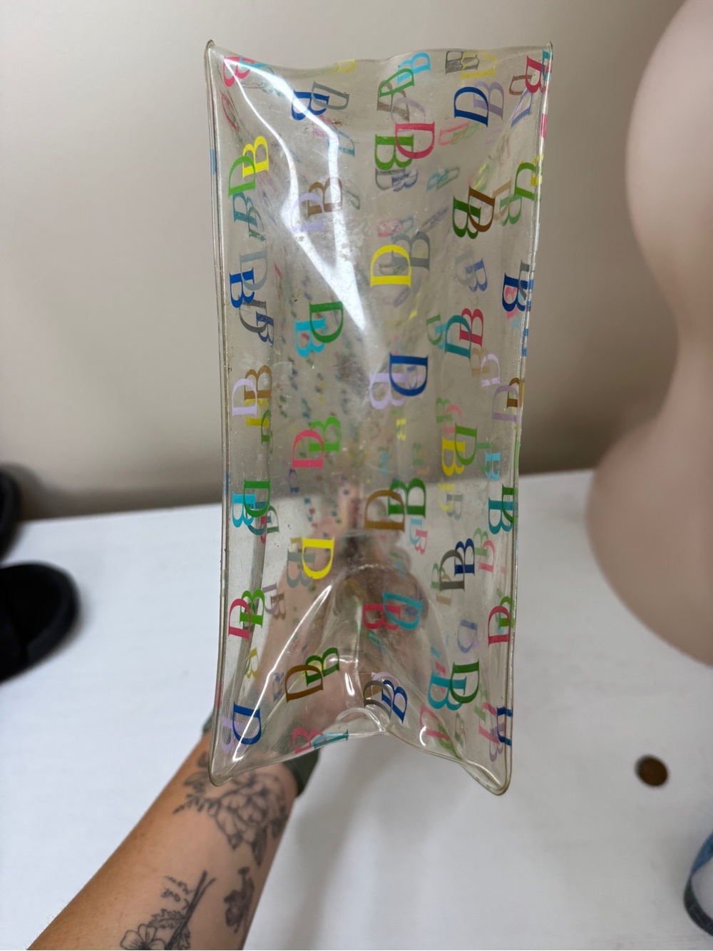 DOONEY & BOURKE Y2K VINTAGE DESIGNER COLORFUL LOGO CLEAR TOTE SUMMER BAG - Picture 3 of 11